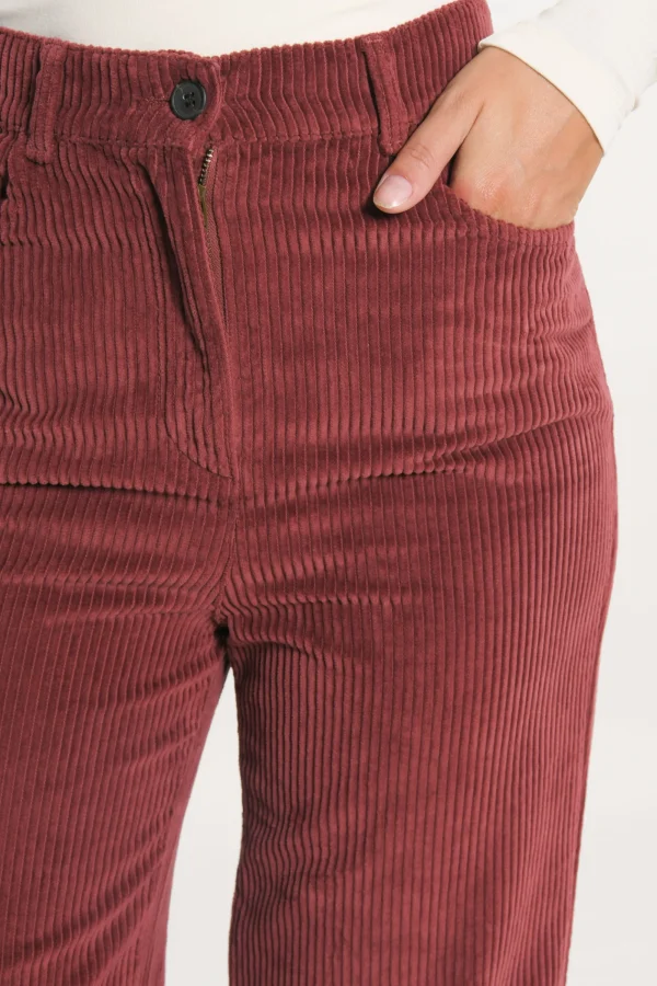 KOOKAÏ PANTALON FLARE VELOURS SUZANNE Bordeaux Hot