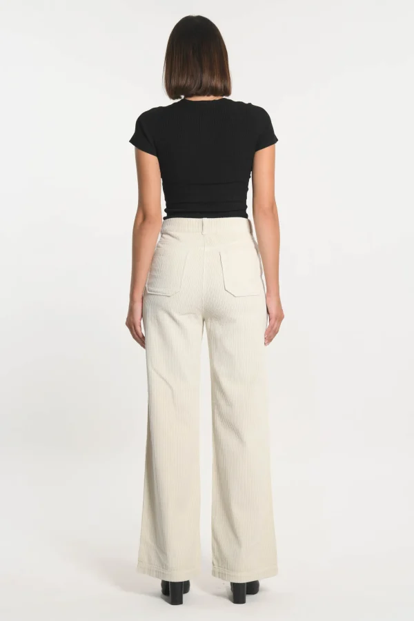 KOOKAÏ PANTALON FLARE VELOURS SUZANNE CLAIR Beige Discount
