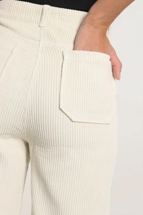 KOOKAÏ PANTALON FLARE VELOURS SUZANNE CLAIR Beige Discount