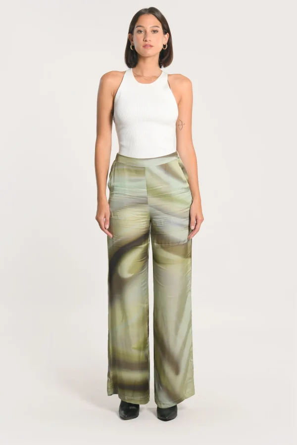 KOOKAÏ PANTALON NIKITA IMPRIMÉ 70s MULTI KAKI Multikaki Sale