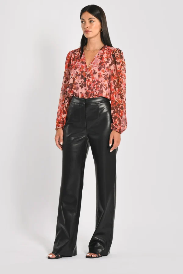 KOOKAÏ PANTALON ROCK SIMILI CUIR KENDALL Noir Clearance