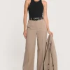KOOKAÏ PANTALON TAILLEUR LARGE MACHA Beige Best Sale