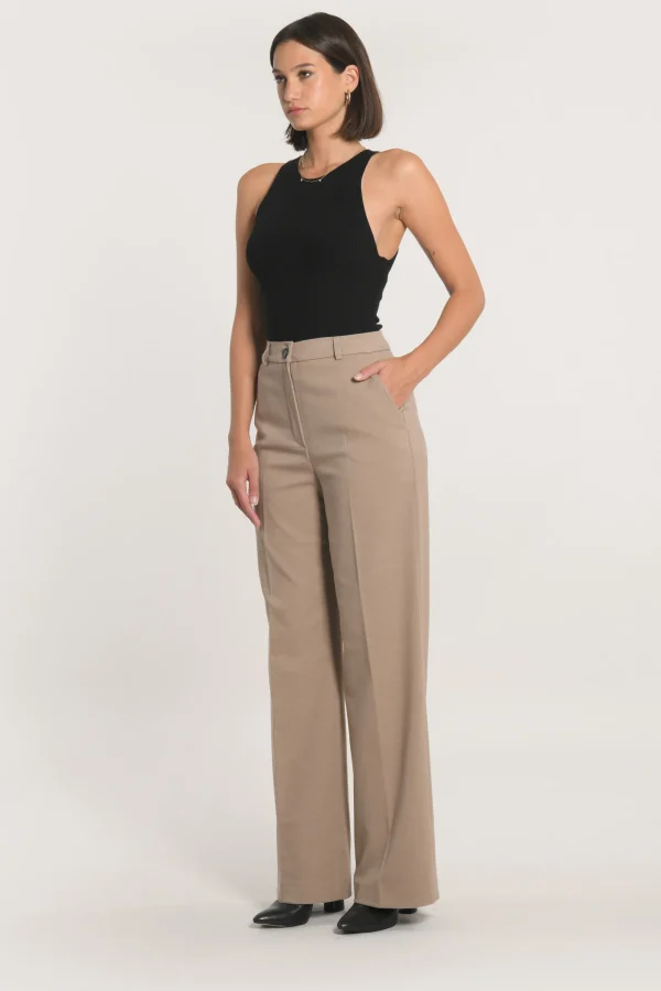 KOOKAÏ PANTALON TAILLEUR LARGE MACHA Beige Best Sale