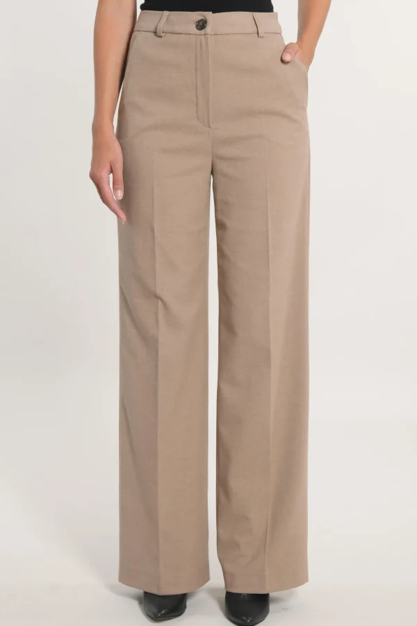 KOOKAÏ PANTALON TAILLEUR LARGE MACHA Beige Best Sale