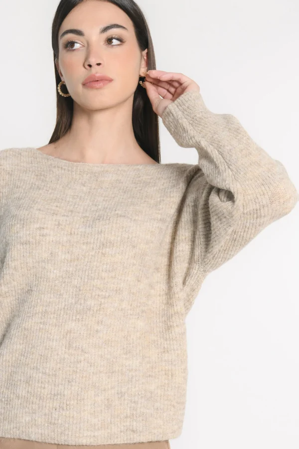 KOOKAÏ PULL BATEAU DANNA BEIGE CHINÉ Beigechine Best Sale