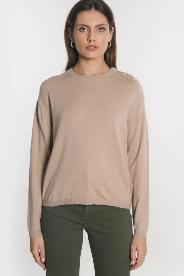 KOOKAÏ PULL BOUTONNE NOLWENN Camel Store