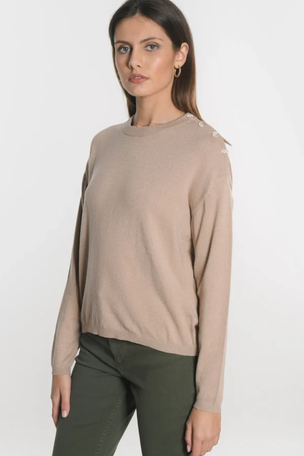KOOKAÏ PULL BOUTONNE NOLWENN Camel Store