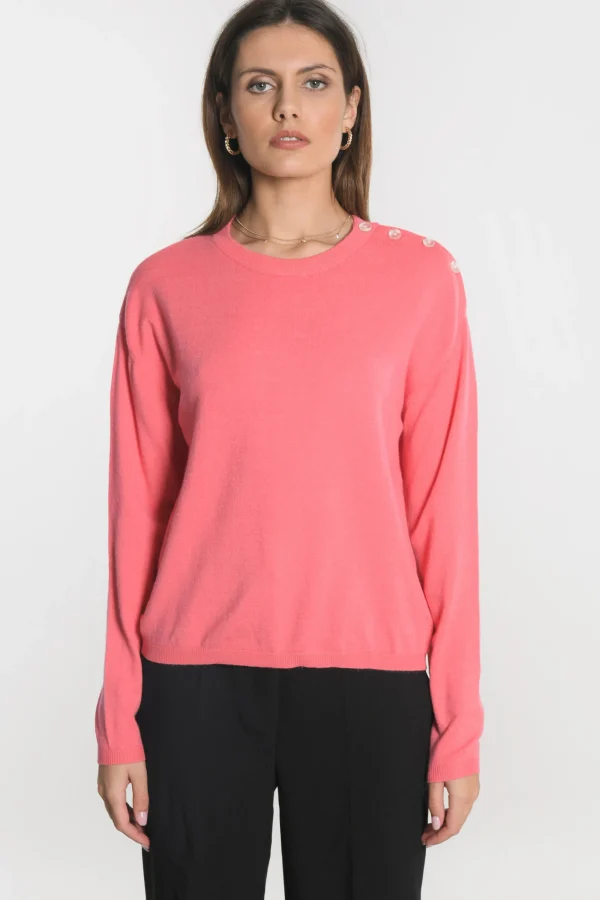 KOOKAÏ PULL BOUTONNE NOLWENN Rose Outlet
