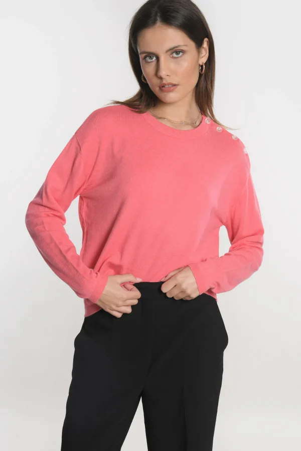 KOOKAÏ PULL BOUTONNE NOLWENN Rose Outlet