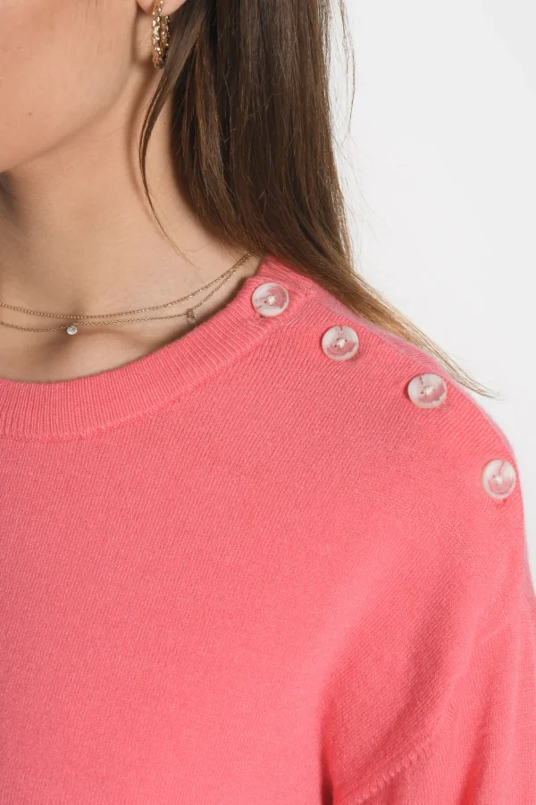 KOOKAÏ PULL BOUTONNE NOLWENN Rose Outlet