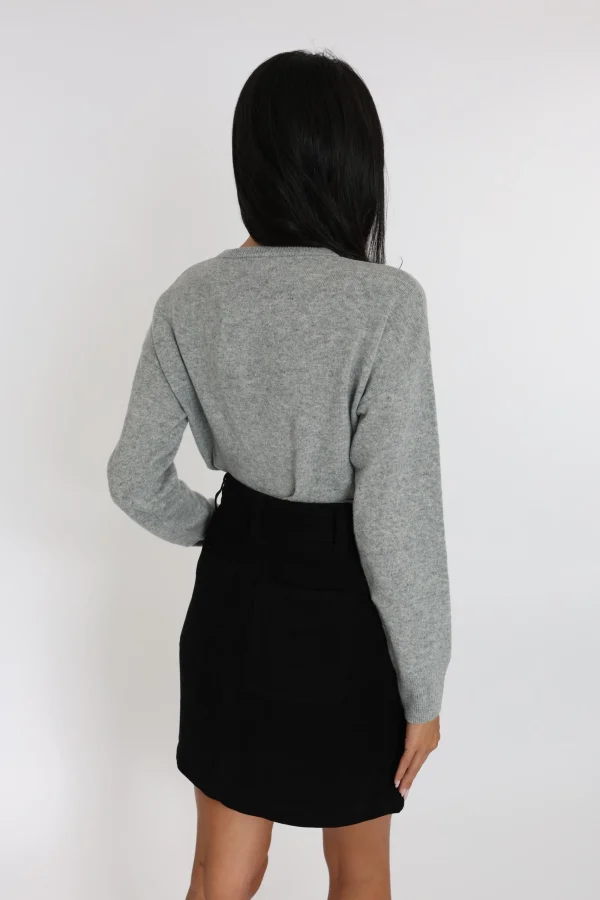 KOOKAÏ PULL COEUR ANITA GRIS CHINÉ Grischine Shop