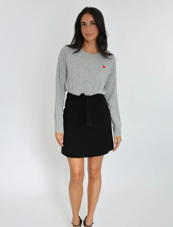 KOOKAÏ PULL COEUR ANITA GRIS CHINÉ Grischine Shop