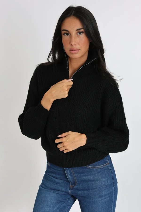 KOOKAÏ PULL COL CAMIONNEUR MINA Noir Online