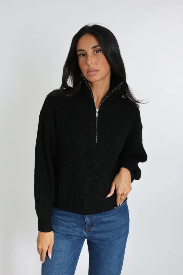 KOOKAÏ PULL COL CAMIONNEUR MINA Noir Online