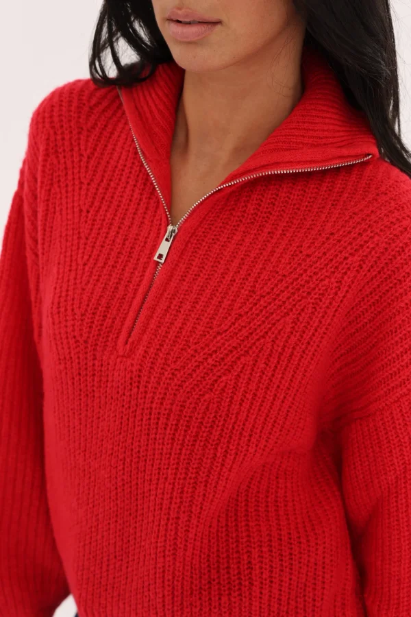 KOOKAÏ PULL COL CAMIONNEUR MINA Rouge Cheap