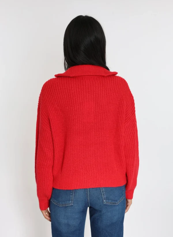 KOOKAÏ PULL COL CAMIONNEUR MINA Rouge Cheap