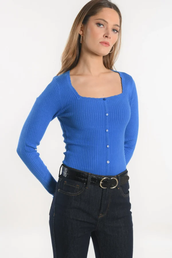 KOOKAÏ PULL COL CARRE - ELISABETH - Cobalt Clearance