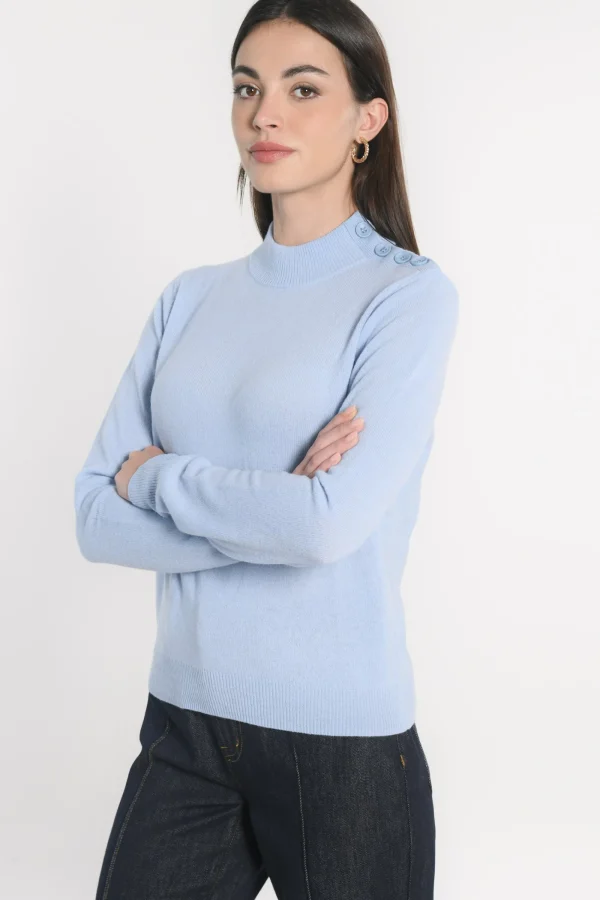 KOOKAÏ PULL COL CHEMINÉE ANITA Ciel Best Sale