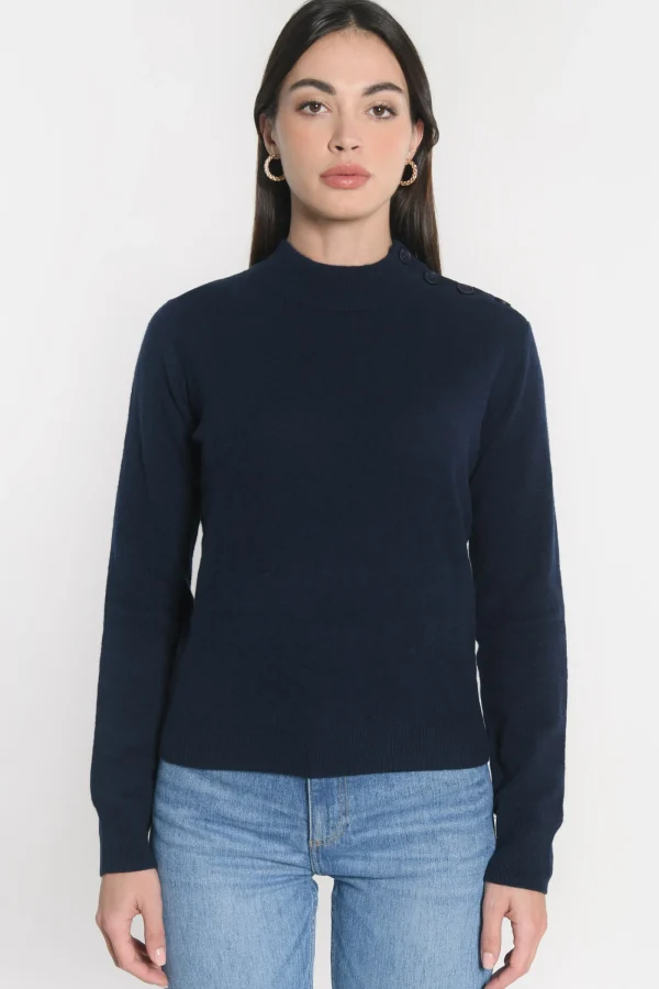 KOOKAÏ PULL COL CHEMINÉE ANITA Navy Discount