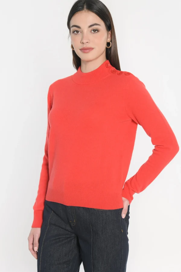 KOOKAÏ PULL COL CHEMINÉE ANITA ROUGE MARION Rougemarion Clearance