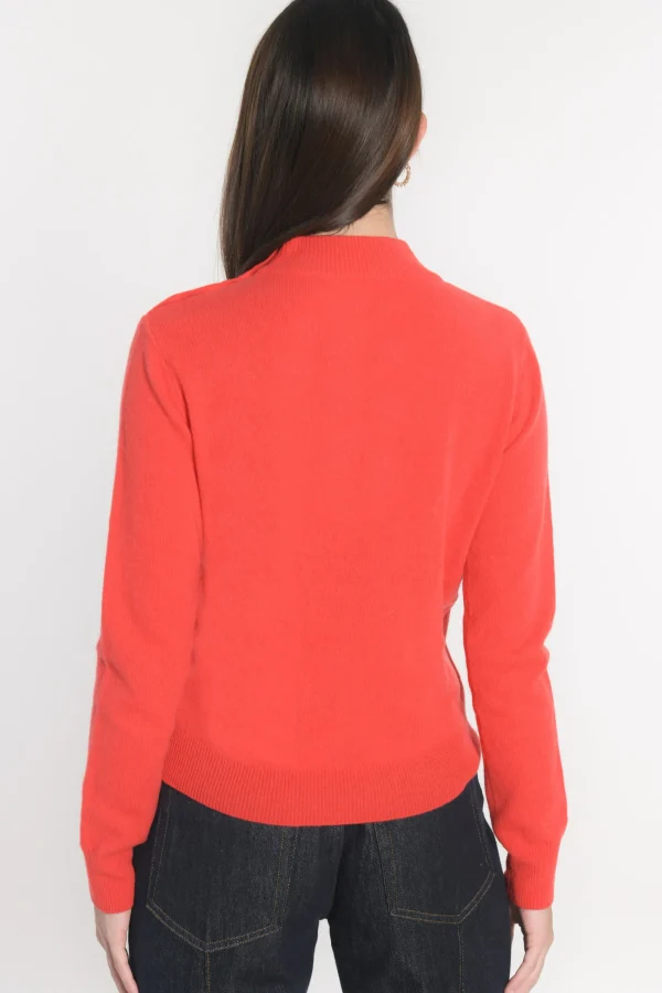 KOOKAÏ PULL COL CHEMINÉE ANITA ROUGE MARION Rougemarion Clearance