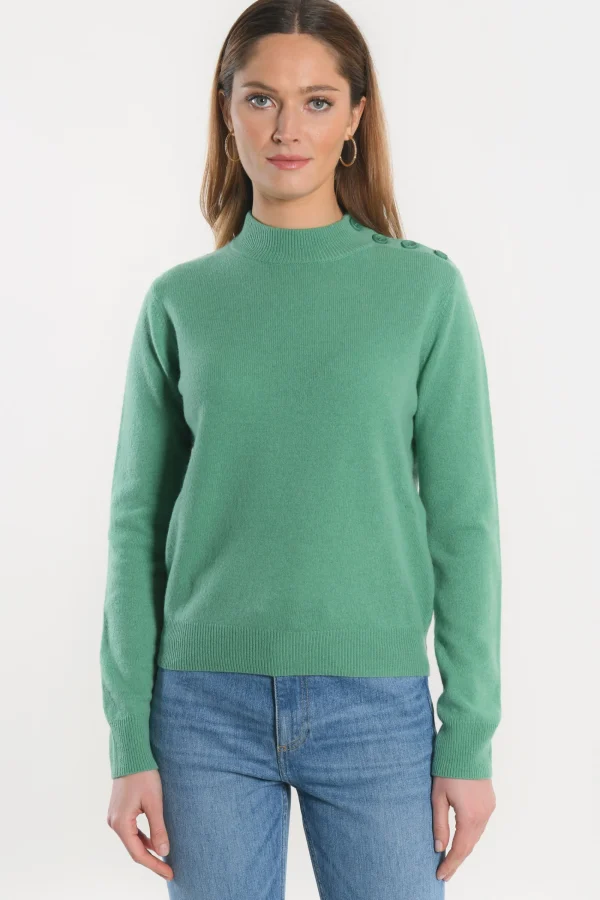 KOOKAÏ PULL COL CHEMINEE - ANITA - NEPTUNE GREEN Neptunegreen New