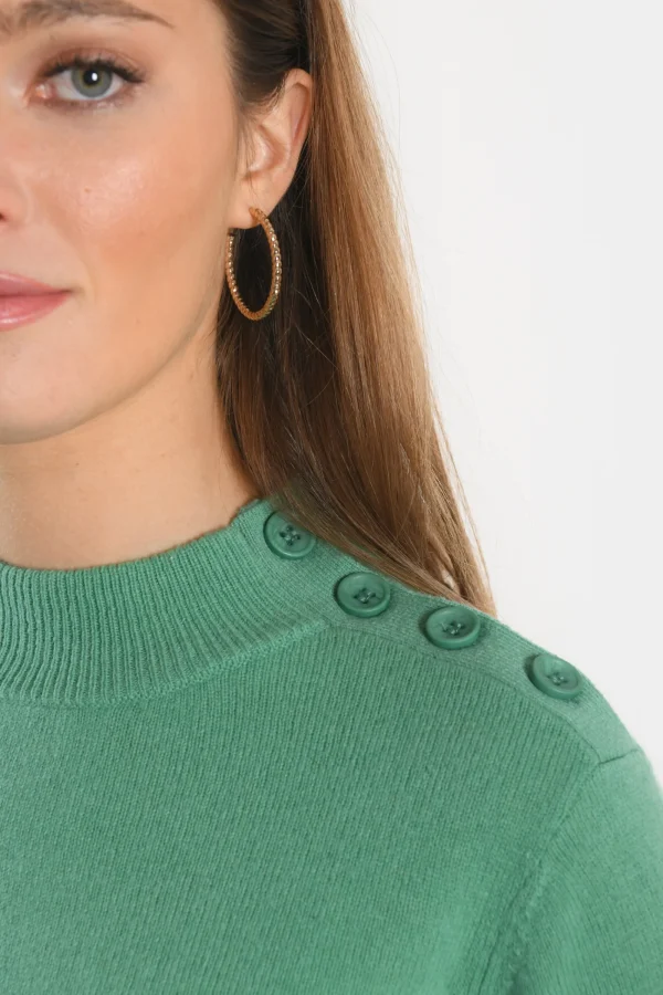 KOOKAÏ PULL COL CHEMINEE - ANITA - NEPTUNE GREEN Neptunegreen New