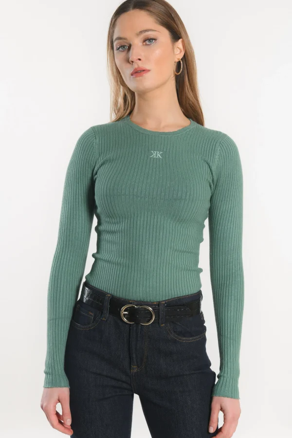 KOOKAÏ PULL COL ROND - ELISA - GREEN GABLE Greengable Clearance