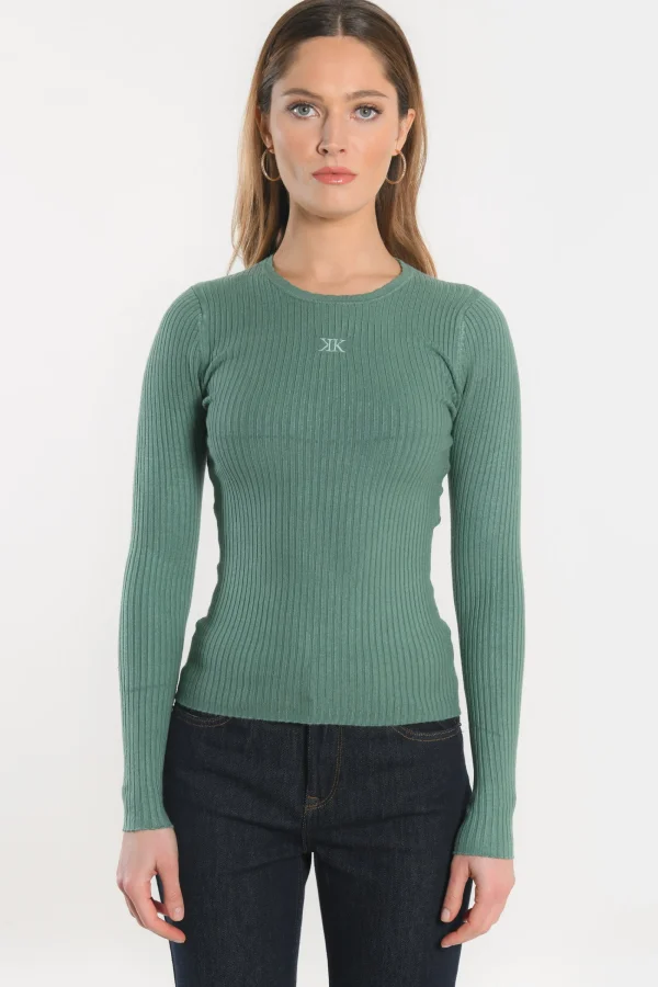 KOOKAÏ PULL COL ROND - ELISA - GREEN GABLE Greengable Clearance