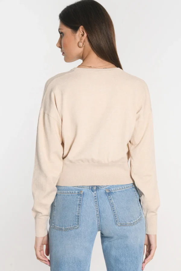KOOKAÏ PULL COL ROND NOLWENN BEIGE CHINE Beigechine Discount