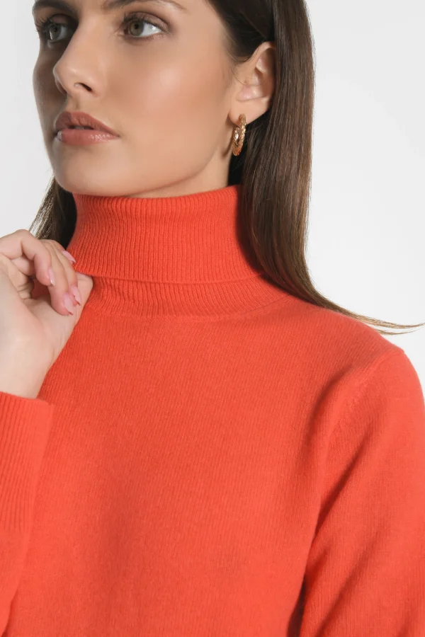 KOOKAÏ PULL COL ROULÉ ANITA Corail Hot