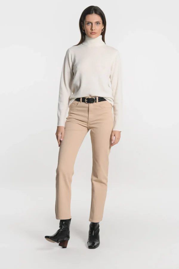 KOOKAÏ PULL COL ROULÉ ANITA ÉCRU Ecru Store