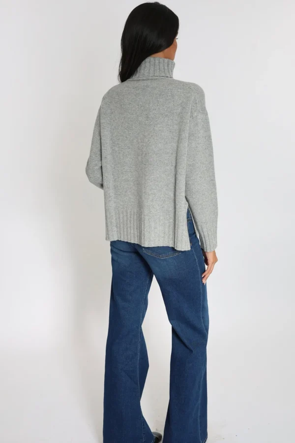 KOOKAÏ PULL COL ROULÉ CELINA GRIS CHINÉ Grischine Sale