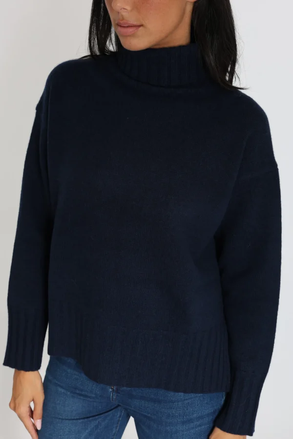 KOOKAÏ PULL COL ROULÉ CELINA Navy Flash Sale