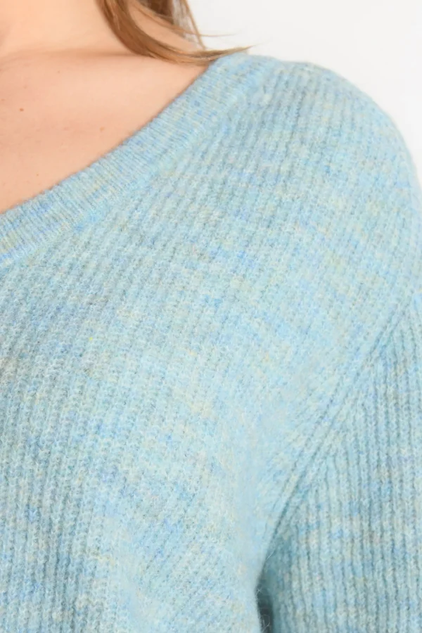 KOOKAÏ PULL COL V - DANNA - Ciel Sale