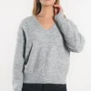 KOOKAÏ PULL COL V - DANNA - GRIS CHINE Grischine Best Sale