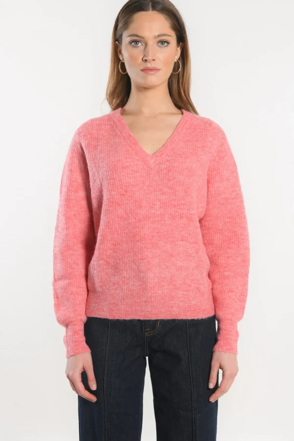 KOOKAÏ PULL COL V - DANNA - RAPTUR ROSE Rapturrose Clearance