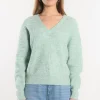 KOOKAÏ PULL COL V - DANNA - VERT AMANDE Vertamande Clearance