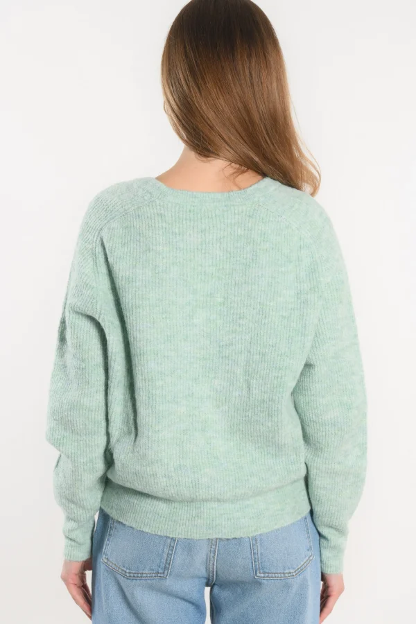 KOOKAÏ PULL COL V - DANNA - VERT AMANDE Vertamande Clearance