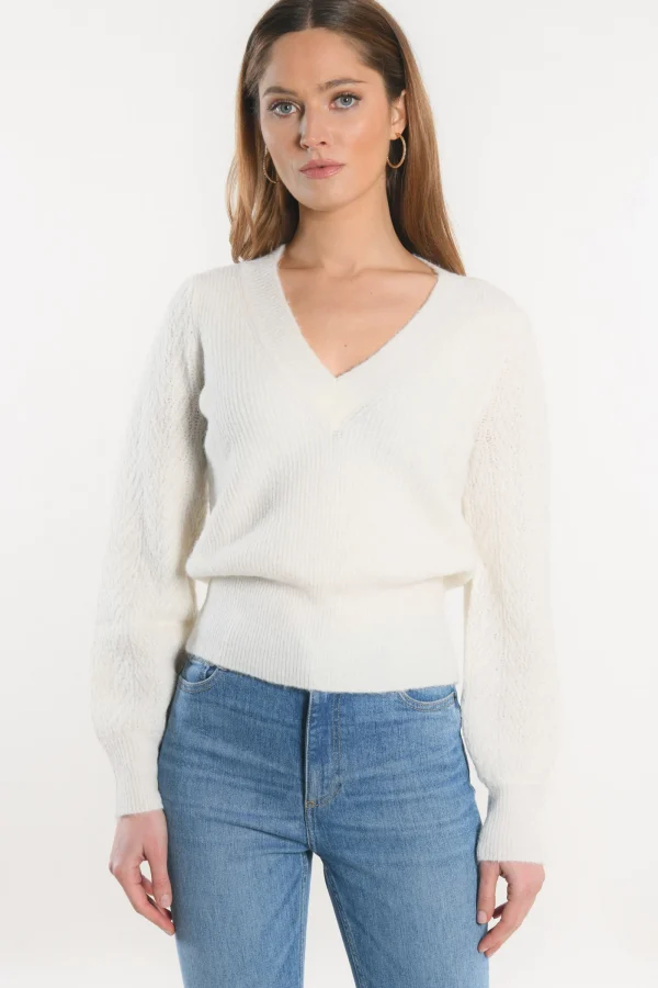 KOOKAÏ PULL COL V - DAYANA - Ecru New