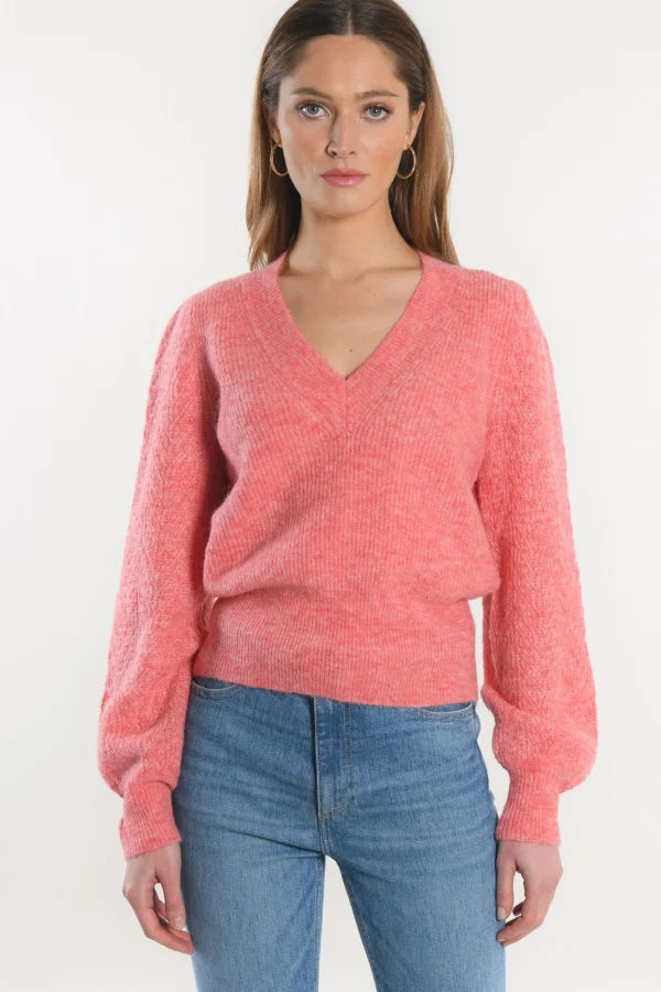 KOOKAÏ PULL COL V - DAYANA - RAPTUR ROSE Rapturrose Discount