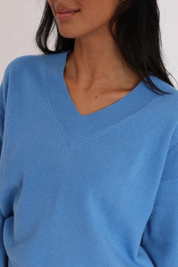 KOOKAÏ PULL COL V ANITA Blue Clearance