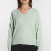 KOOKAÏ PULL COL V ANITA VERT AMANDE Vertamande Best Sale