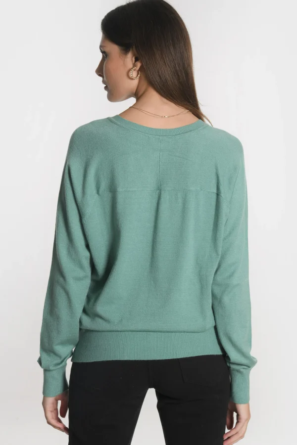 KOOKAÏ PULL COL V NOLWEEN Green Store