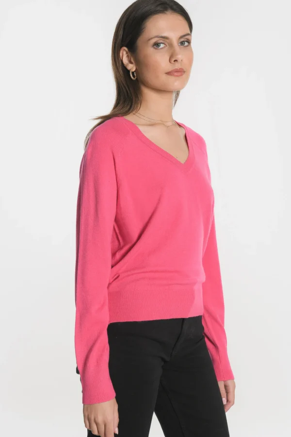 KOOKAÏ PULL COL V NOLWENN Fuschia Online