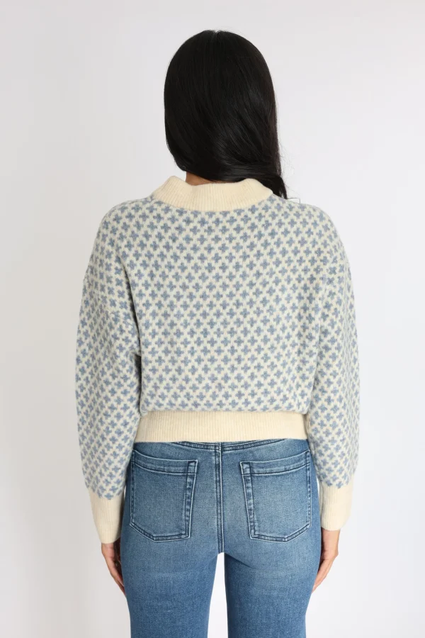 KOOKAÏ PULL JACQUARD ALICE Beige/bleu Sale