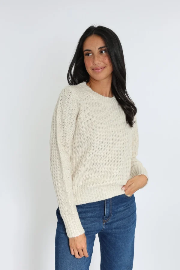 KOOKAÏ PULL LANA COL ROND ÉCRU Ecru Fashion