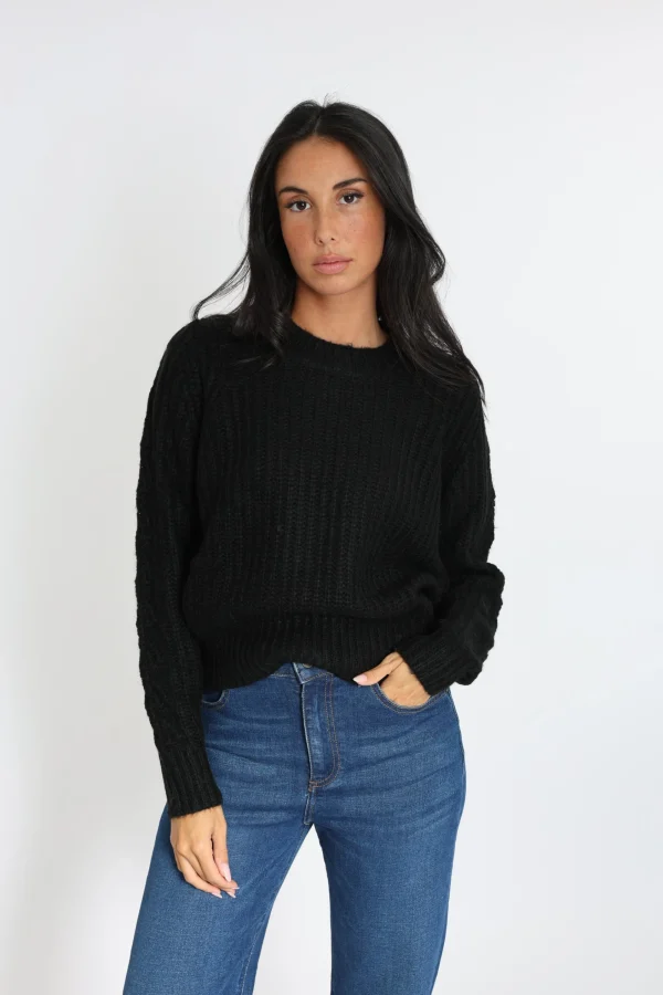 KOOKAÏ PULL LANA COL ROND Noir Flash Sale