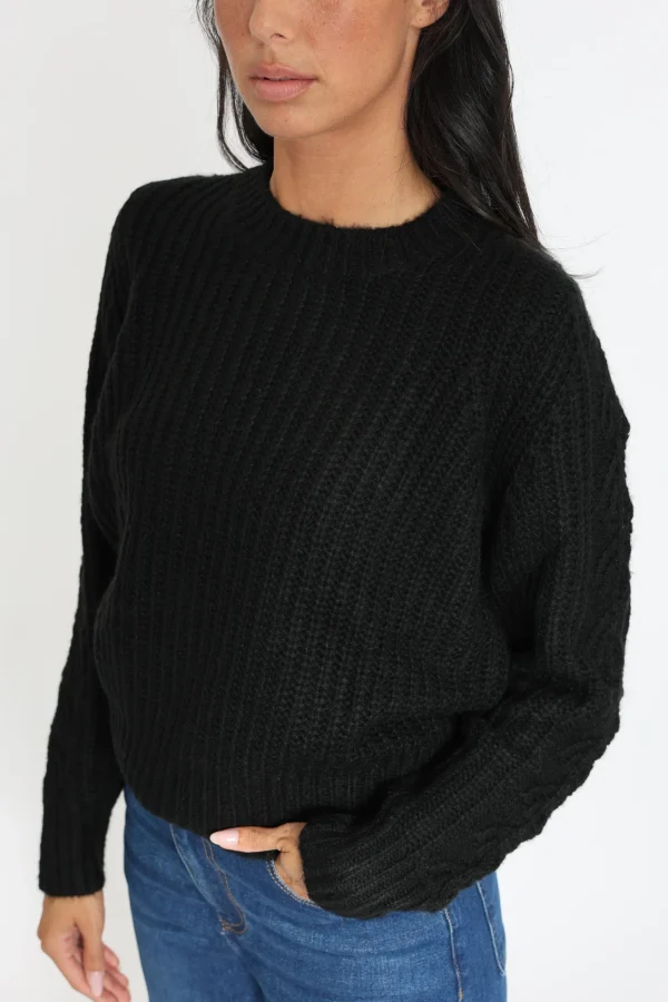 KOOKAÏ PULL LANA COL ROND Noir Flash Sale