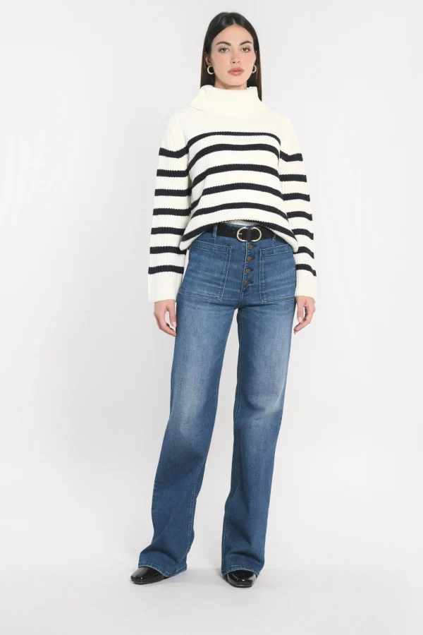 KOOKAÏ PULL MARIN SIW ÉCRU/MARINE Ecru/marine Cheap